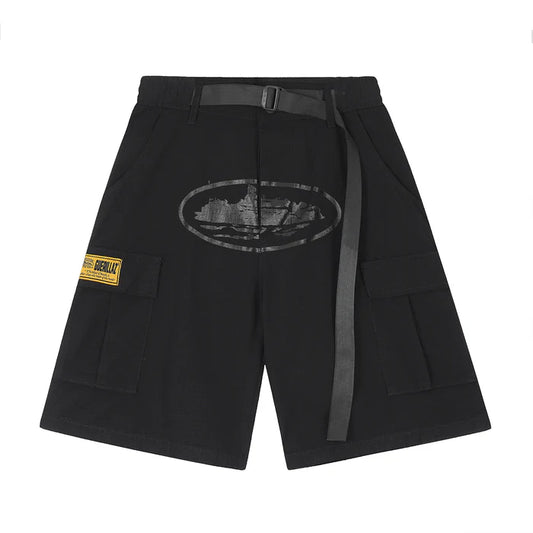 Corteiz Alcatraz Cargo Shorts Black