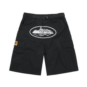 Corteiz Alcatraz Cargo Shorts Black