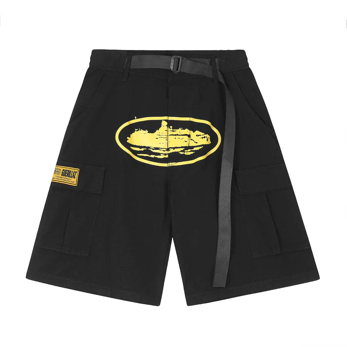 Corteiz Alcatraz Cargo Shorts Yellow