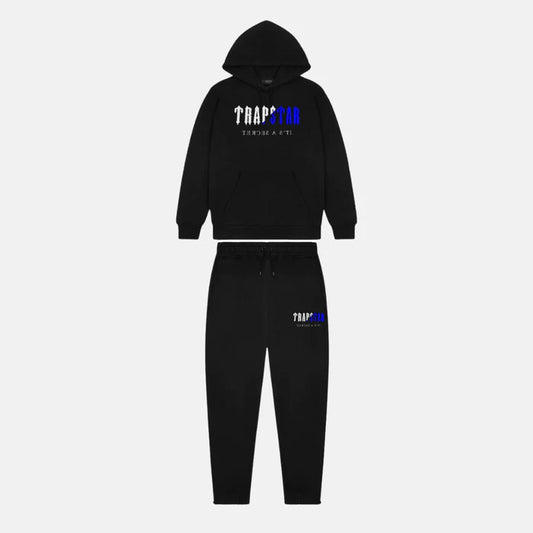 Trapstar Chenille Decoded Tracksuit - Black/Dark Ice Blue