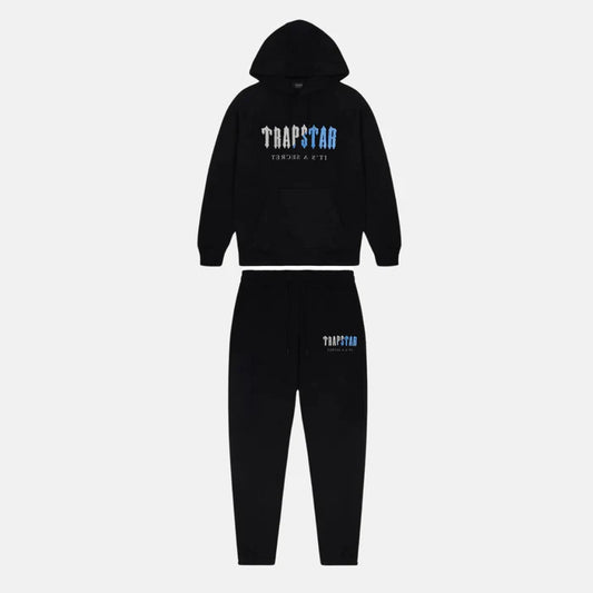 Trapstar Chenille Decoded Tracksuit - Black/Light Ice Blue